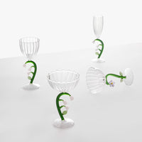 Verre optique à pied Fleur blanche 🍷